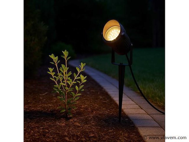 Spot met punt buiten . gu10 . ip54 waterdicht . aluminium . zwart (x10) - afbeelding 4 van  5