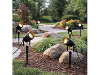 Spot met punt buiten – gu10 – ip54 waterdicht – aluminium – zwart (x6) - afbeelding 1 van  5