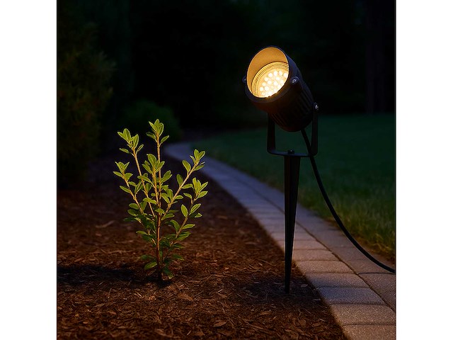 Spot met punt buiten – gu10 – ip54 waterdicht – aluminium – zwart (x6) - afbeelding 4 van  5