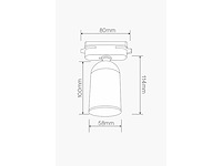 Spot op richtbare rail gu10 – zwart – eenfase – ø58x80x114 mm – ip20 (x10) - afbeelding 1 van  1