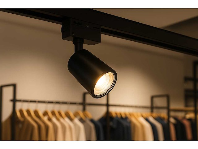 Spot op richtbare rail gu10 – zwart – eenfase – ø58x80x114 mm – ip20 (x10) - afbeelding 1 van  3