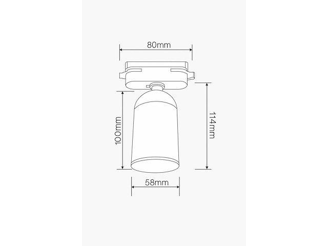 Spot op richtbare rail gu10 – zwart – eenfase – ø58x80x114 mm – ip20 (x10) - afbeelding 3 van  3