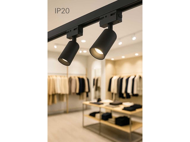Spot op richtbare rail gu10 – zwart – eenfase – ø58x80x114 mm – ip20 (x30) - afbeelding 1 van  1