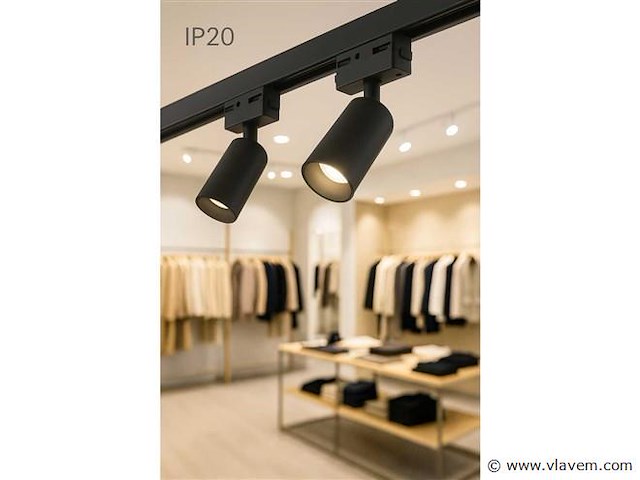 Spot op richtbare rail gu10 – zwart – eenfase – ø58x80x114 mm – ip20 (x30) - afbeelding 2 van  3