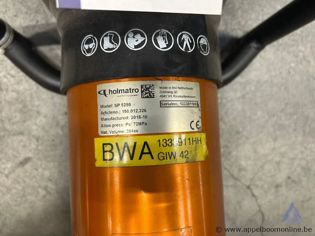 Spreider holmatro sp 5280, maximale druk 72 mpa, bouwjaar 2018, serienummer 1333911hh - afbeelding 2 van  2