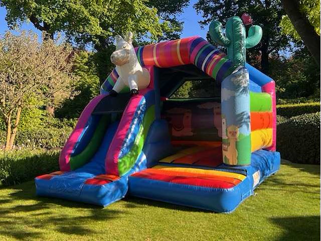 Springkasteel alpaca - overdekt met glijbaan - afbeelding 1 van  1