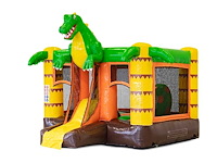 Springkasteel dino met glijbaan - afbeelding 2 van  4