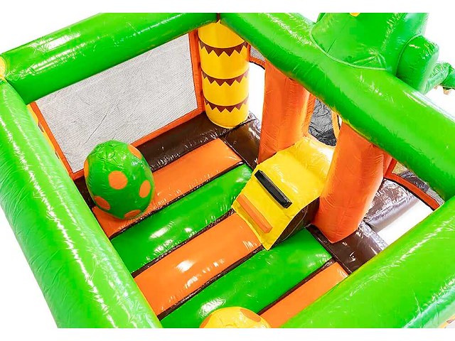 Springkasteel dino met glijbaan - afbeelding 4 van  4