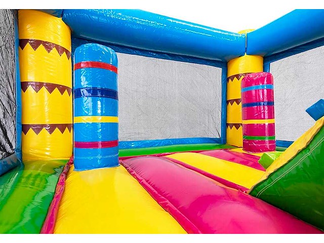 Springkasteel flamingo met glijbaan - afbeelding 2 van  3