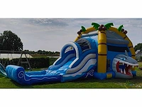 Springkasteel “haai" met afneembaar zwembad/ballenbad - afbeelding 2 van  5