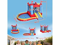 Springkasteel met blazer, opblaasbare speeltuin met glijbanen, trampoline, ballenbad, meerkleurige speeltuin - afbeelding 3 van  5