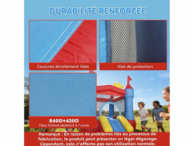 Springkasteel met blazer, opblaasbare speeltuin met glijbanen, trampoline, ballenbad, meerkleurige speeltuin - afbeelding 5 van  5
