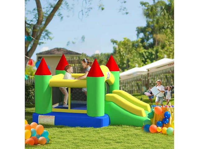 Springkasteel met glijbaan en vangnet, tot 100 kg - afbeelding 2 van  8