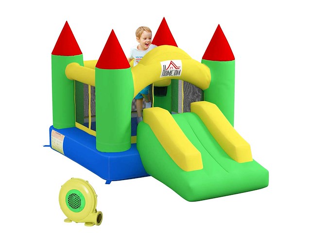 Springkasteel met glijbaan en vangnet, tot 100 kg - afbeelding 7 van  8