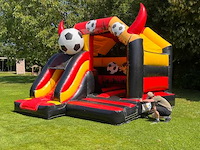 Springkasteel red devil - overdekt met glijbaan - afbeelding 1 van  4