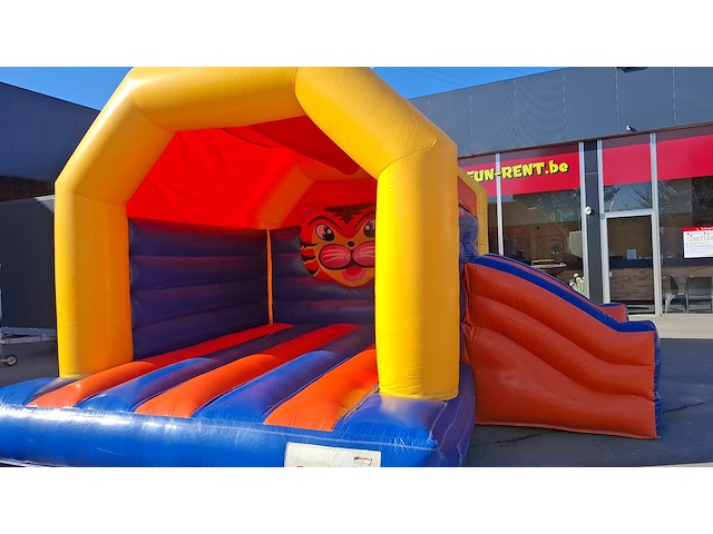 Springkasteel tijger met glijbaan - afbeelding 4 van  9