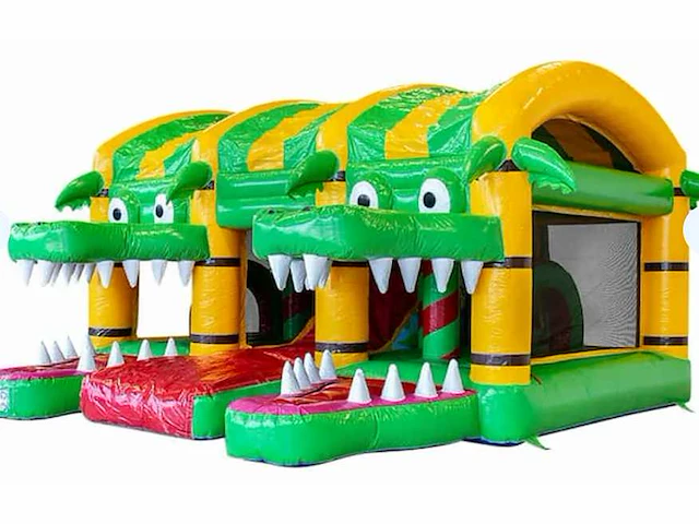 Springkussen multiplay xxl crocodile bouncy castle - afbeelding 3 van  6