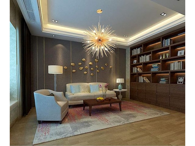 Sputnik gouden kroonluchter - afbeelding 4 van  4