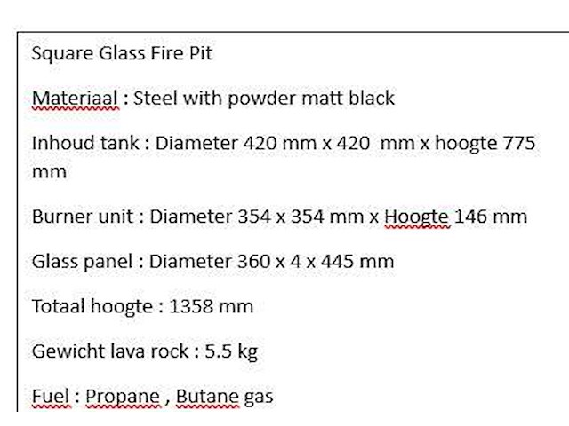 Square glass fire pit - afbeelding 2 van  2