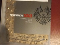 Sram ketting pc xx1 hollowpin 12-speed 126 schakels met powerlock goud - afbeelding 1 van  1