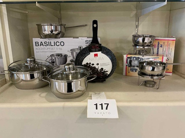 Ssw basilico 5-delig kookpottenset en bakpan en saucewarmers - afbeelding 1 van  2