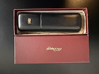 S.t. dupont "fregate" zwart lederen sigaren- / sigarettenetui voor 2 stuks