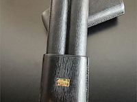 S.t. dupont "fregate" zwart lederen sigaren- / sigarettenetui voor 2 stuks - afbeelding 2 van  6