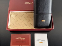 S.t. dupont "fregate" zwart lederen sigarenetui voor 3 stuks