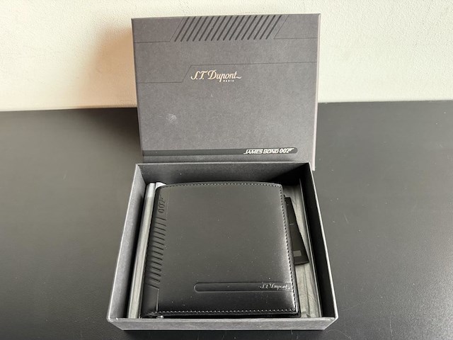 S.t. dupont "james bond 007" limited edition portemonnee met mini pen - afbeelding 2 van  8