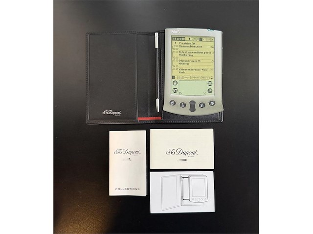 S.t. dupont luxe lederen etui / cover voor palm v / vx met stylus pen - afbeelding 4 van  5