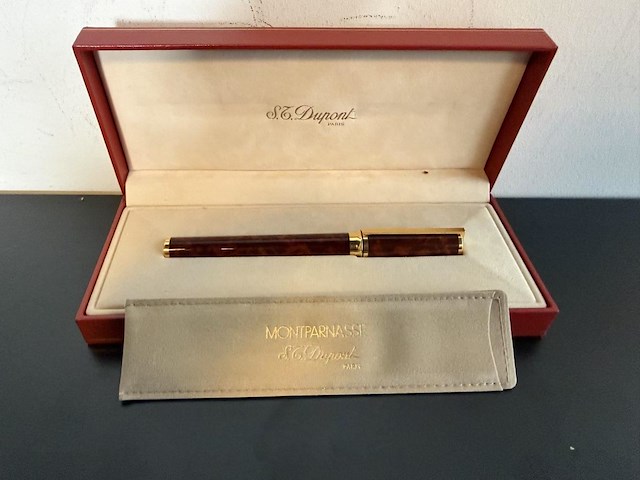 S.t. dupont "montparnasse" vulpen – chinese lak / laque de chine & 18k (750) goud - afbeelding 2 van  10