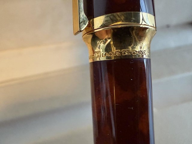 S.t. dupont "montparnasse" vulpen – chinese lak / laque de chine & 18k (750) goud - afbeelding 5 van  10