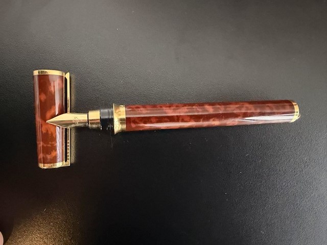 S.t. dupont "montparnasse" vulpen – chinese lak / laque de chine & 18k (750) goud - afbeelding 6 van  10