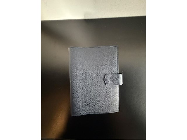 S.t. dupont paris donkerblauwe leren agenda / ringband organizer - afbeelding 1 van  4