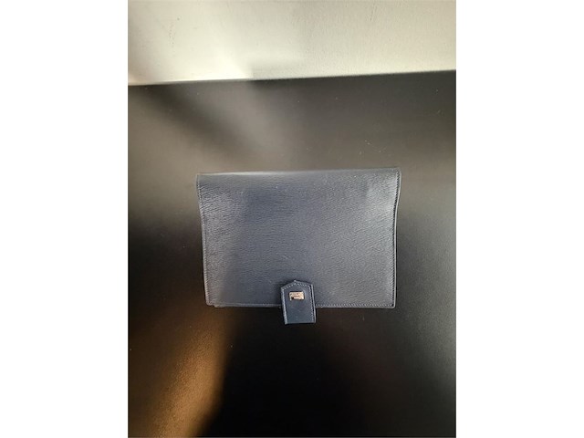 S.t. dupont paris donkerblauwe leren agenda / ringband organizer - afbeelding 2 van  4