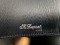 S.t. dupont paris donkerblauwe leren agenda / ringband organizer - afbeelding 4 van  4