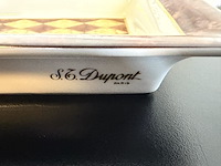 S.t. dupont paris limoges porseleinen sigarenasbak / vide-poche – gemarmerd ruitpatroon - afbeelding 3 van  4