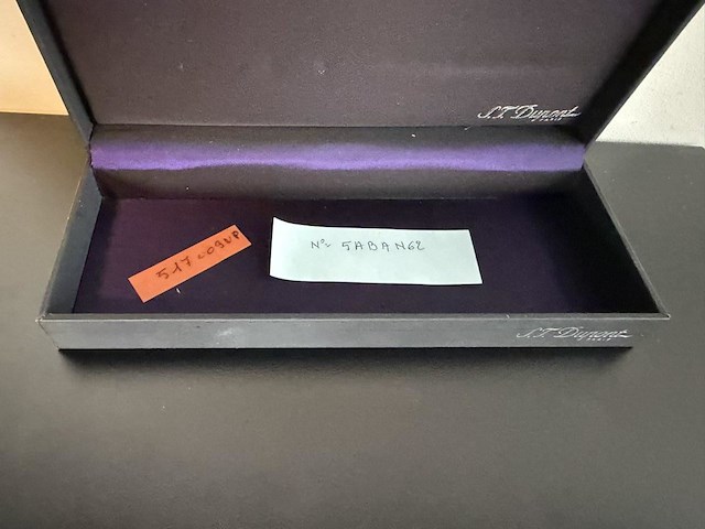 S.t. dupont paris "olympio" verzilverde vulpen met 18k (750) gouden penpunt - incl. doos & documenten - afbeelding 6 van  7