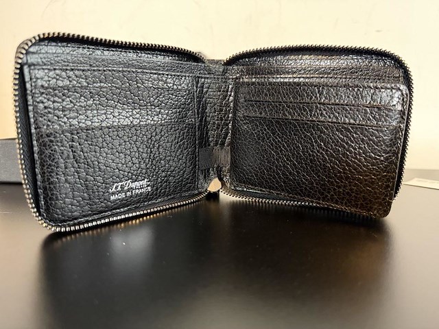 S.t. dupont paris zwart buffellederen portemonnee rondom met rits (zip-around wallet) - afbeelding 5 van  8