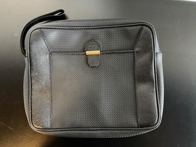 S.t. dupont paris zwarte leren toilettas / toileticase met vergulde details - afbeelding 1 van  6