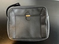 S.t. dupont paris zwarte leren toilettas / toileticase met vergulde details