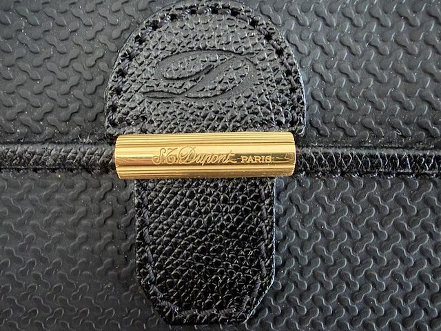 S.t. dupont paris zwarte leren toilettas / toileticase met vergulde details - afbeelding 4 van  6
