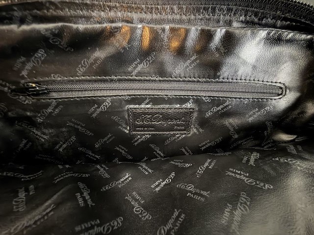 S.t. dupont paris zwarte leren toilettas / toileticase met vergulde details - afbeelding 6 van  6