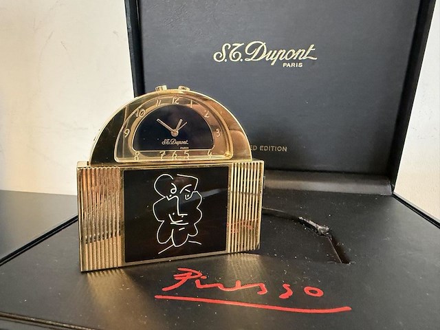 S.t. dupont "picasso" limited edition tafelklok / reisklok - afbeelding 7 van  11