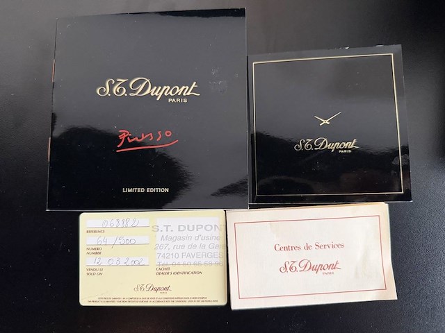 S.t. dupont "picasso" limited edition tafelklok / reisklok - afbeelding 10 van  11