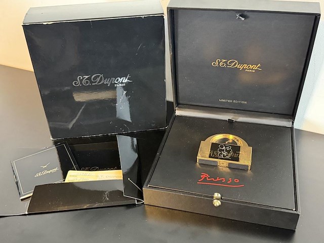 S.t. dupont "picasso" limited edition tafelklok / reisklok - afbeelding 11 van  11