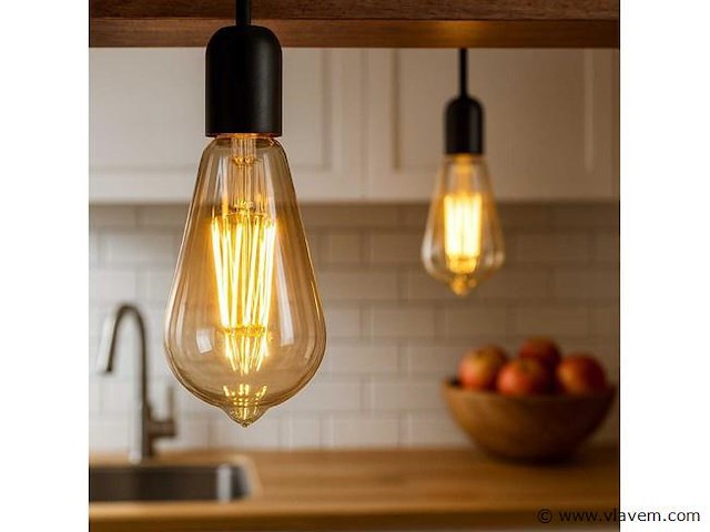 St64 amber filament lamp – 6w – e27 – dimbaar – ip20 (x40) - afbeelding 1 van  4
