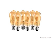 St64 amber filament lamp – 6w – e27 – dimbaar – ip20 (x40) - afbeelding 3 van  4