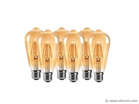 St64 amber filament lamp – 6w – e27 – dimbaar – ip20 (x80) - afbeelding 3 van  4