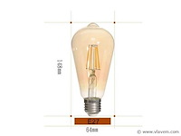 St64 amber filament lamp – 6w – e27 – dimbaar – ip20 (x80) - afbeelding 4 van  4